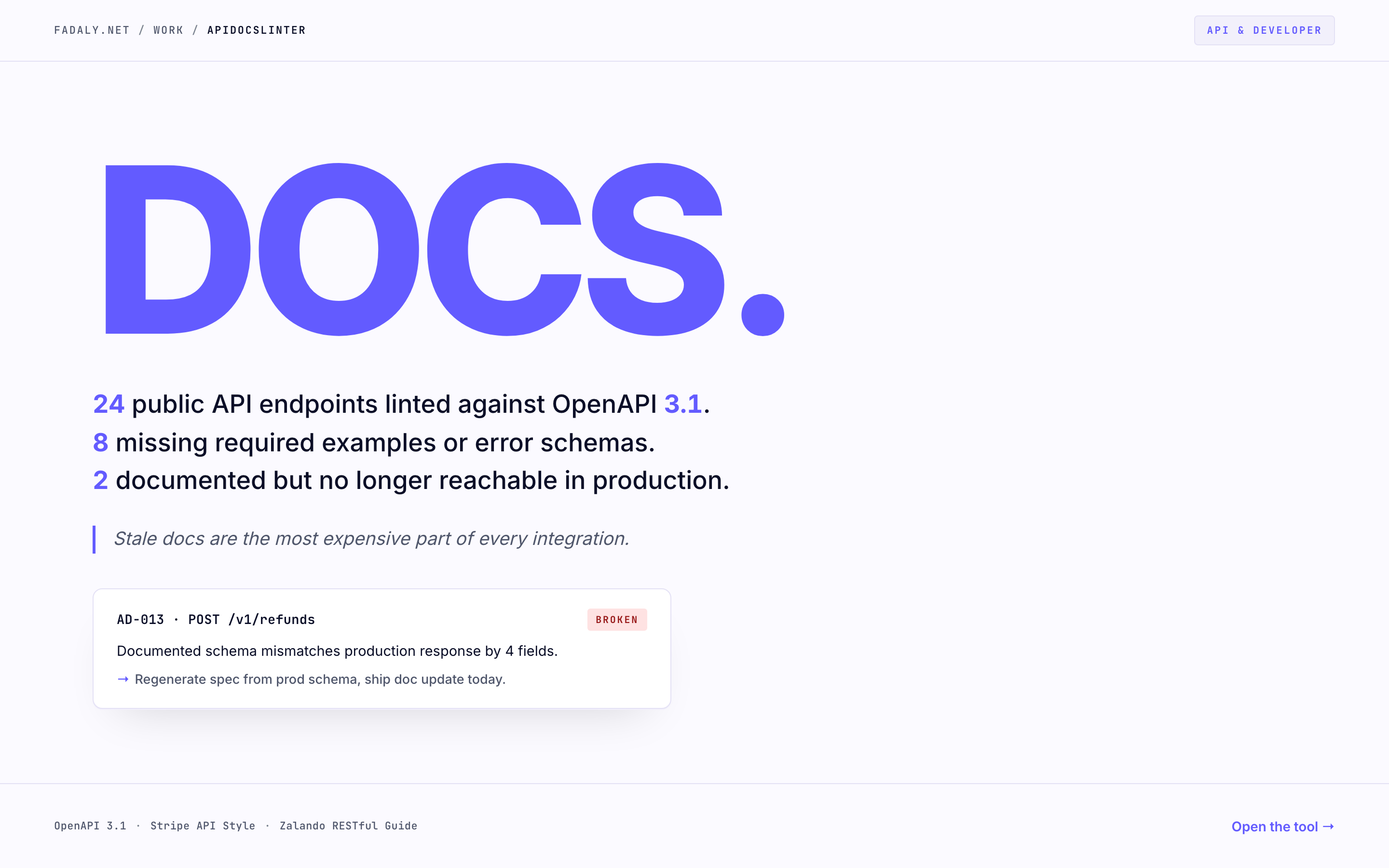 APIDocsLinter — OpenAPI 3.1 Lint + Breaking-Change Detector thumbnail