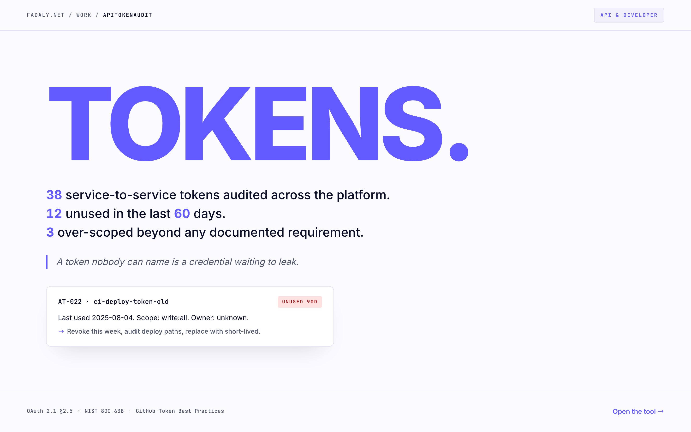 APITokenAudit — Non-OAuth API Key Inventory thumbnail