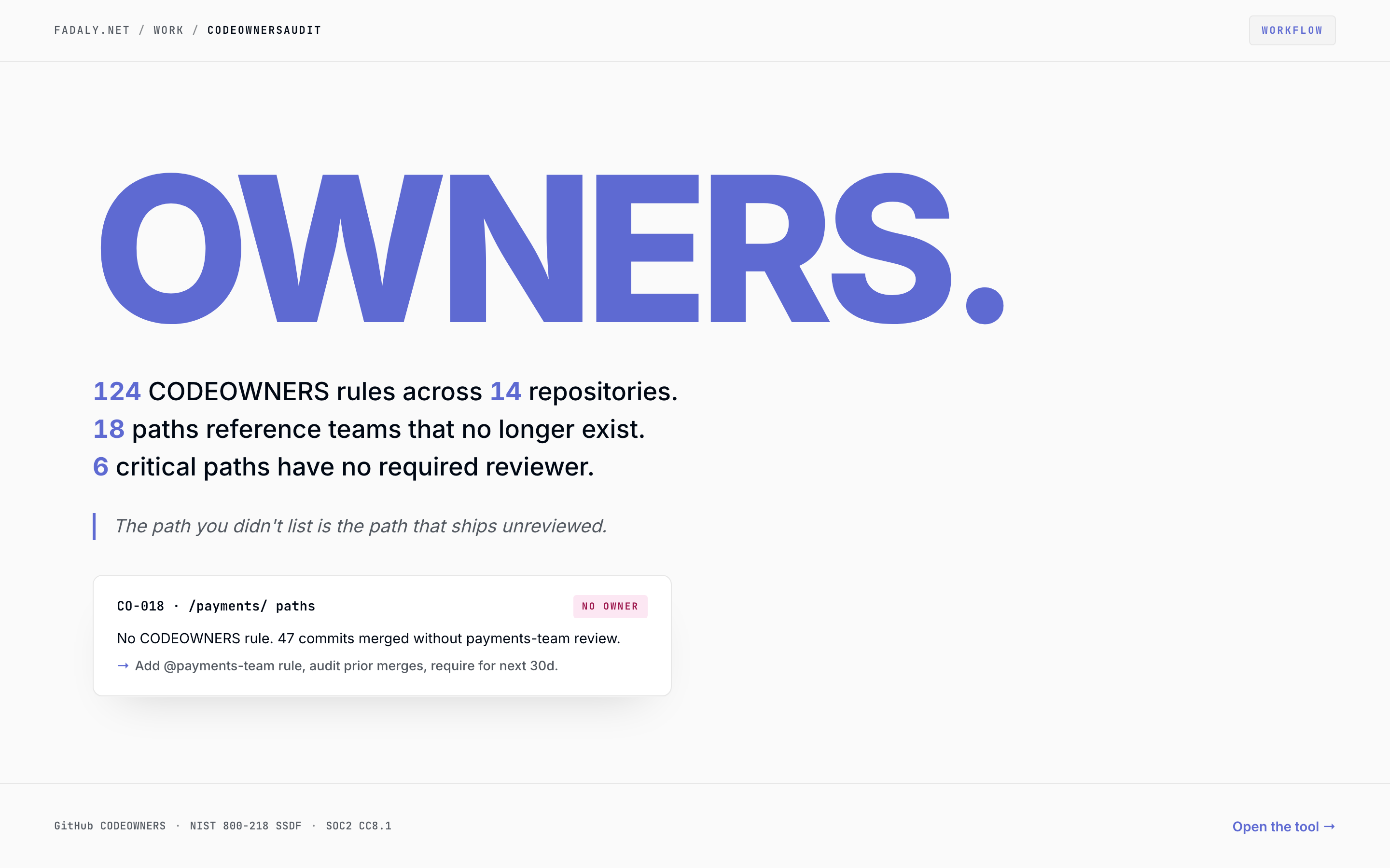 CodeOwnersAudit — Repo CODEOWNERS Coverage + Bus-Factor Map thumbnail
