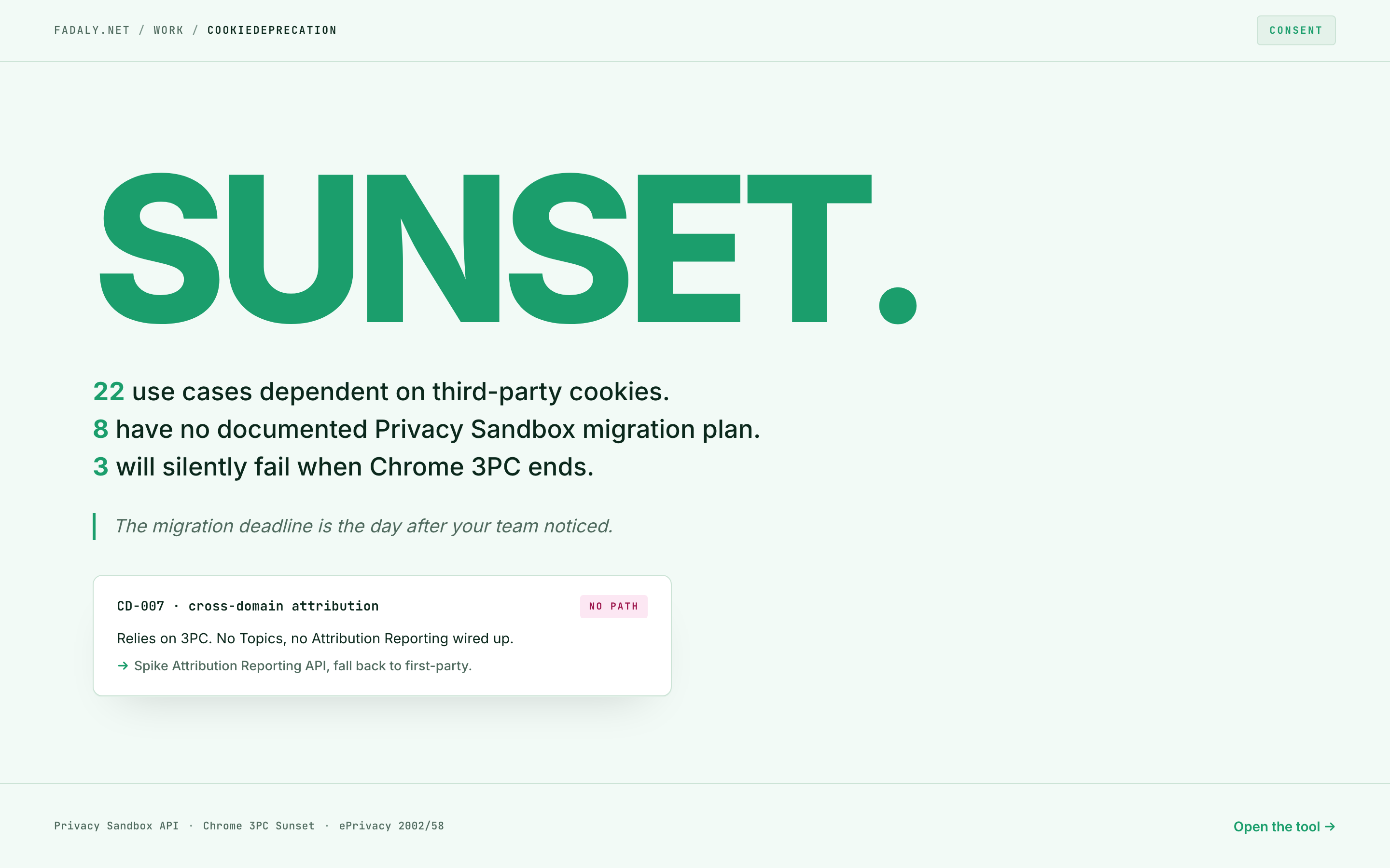 CookieDeprecation — 3p-Cookie Sunset + Privacy Sandbox Readiness thumbnail