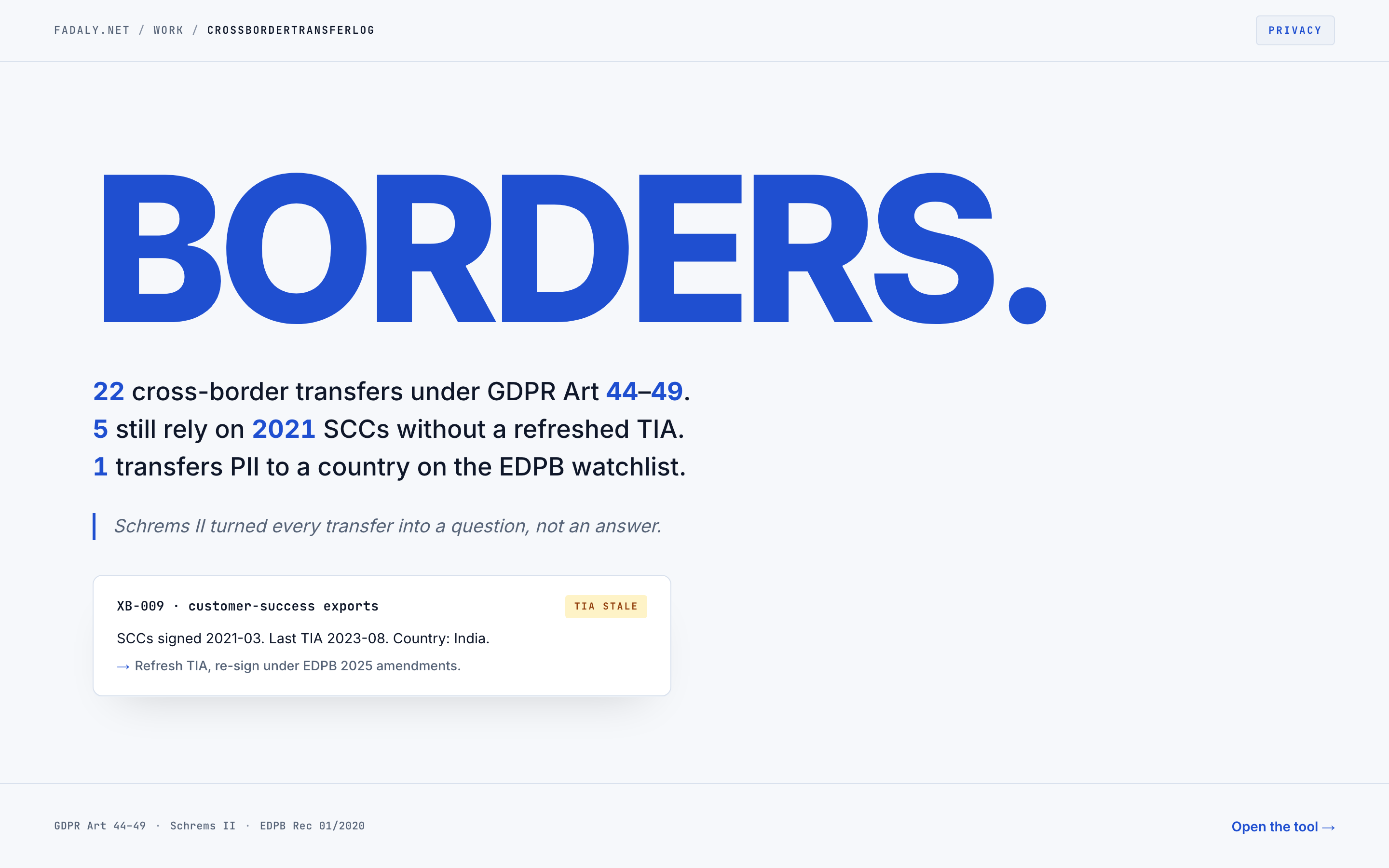 CrossBorderTransferLog — Personal-Data Cross-Border Transfer Register thumbnail