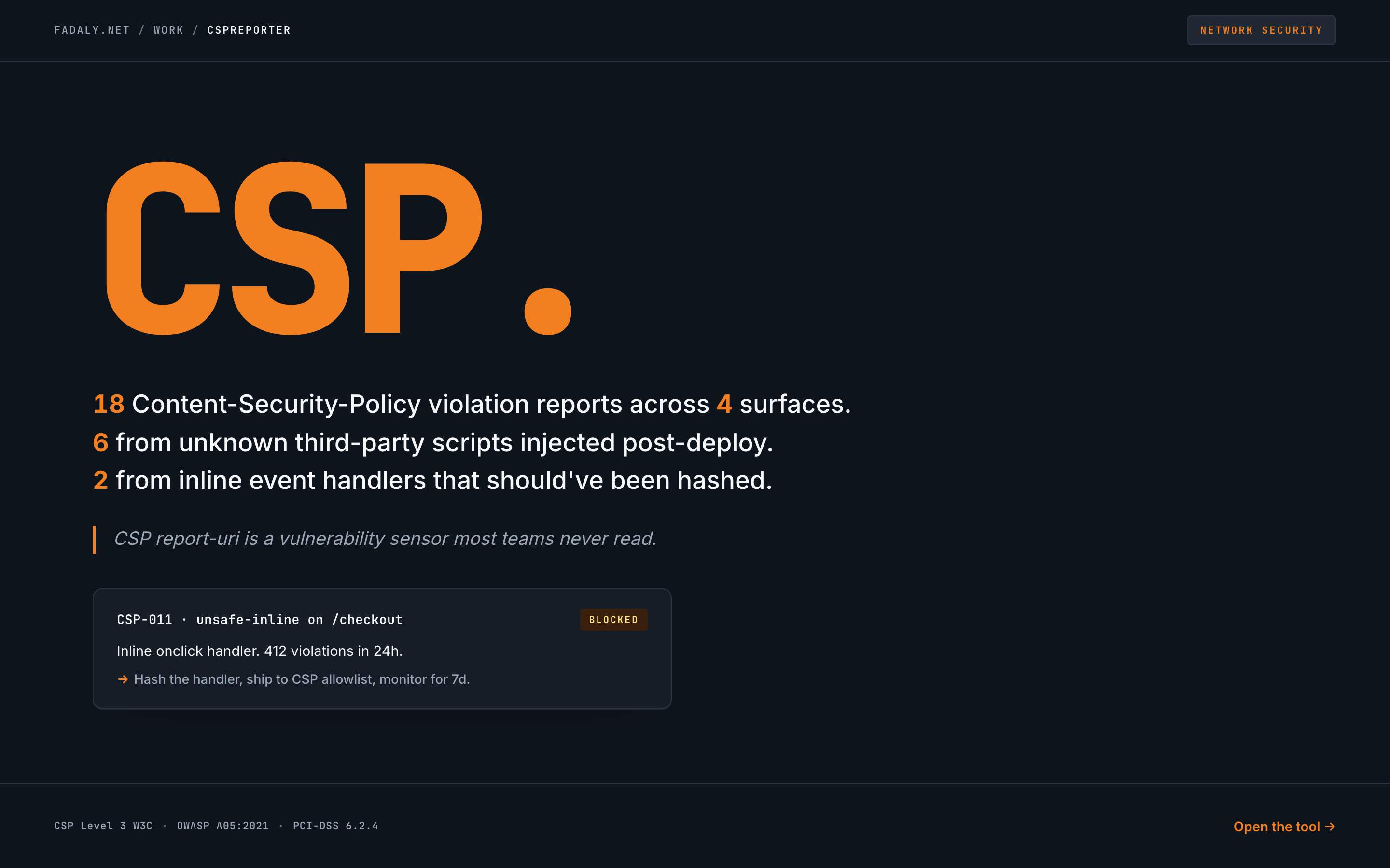 CSPReporter — Content-Security-Policy Violation Triage thumbnail