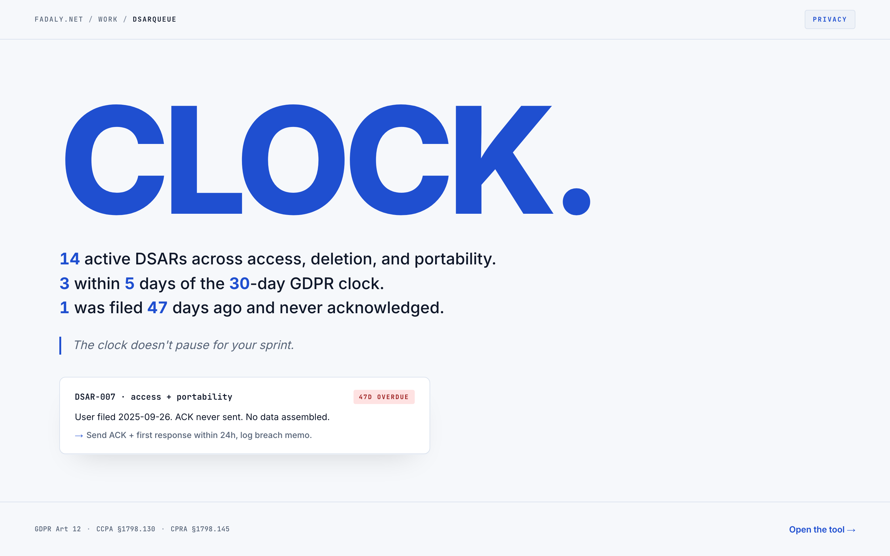 DSARQueue — Subject Access Request Backlog thumbnail