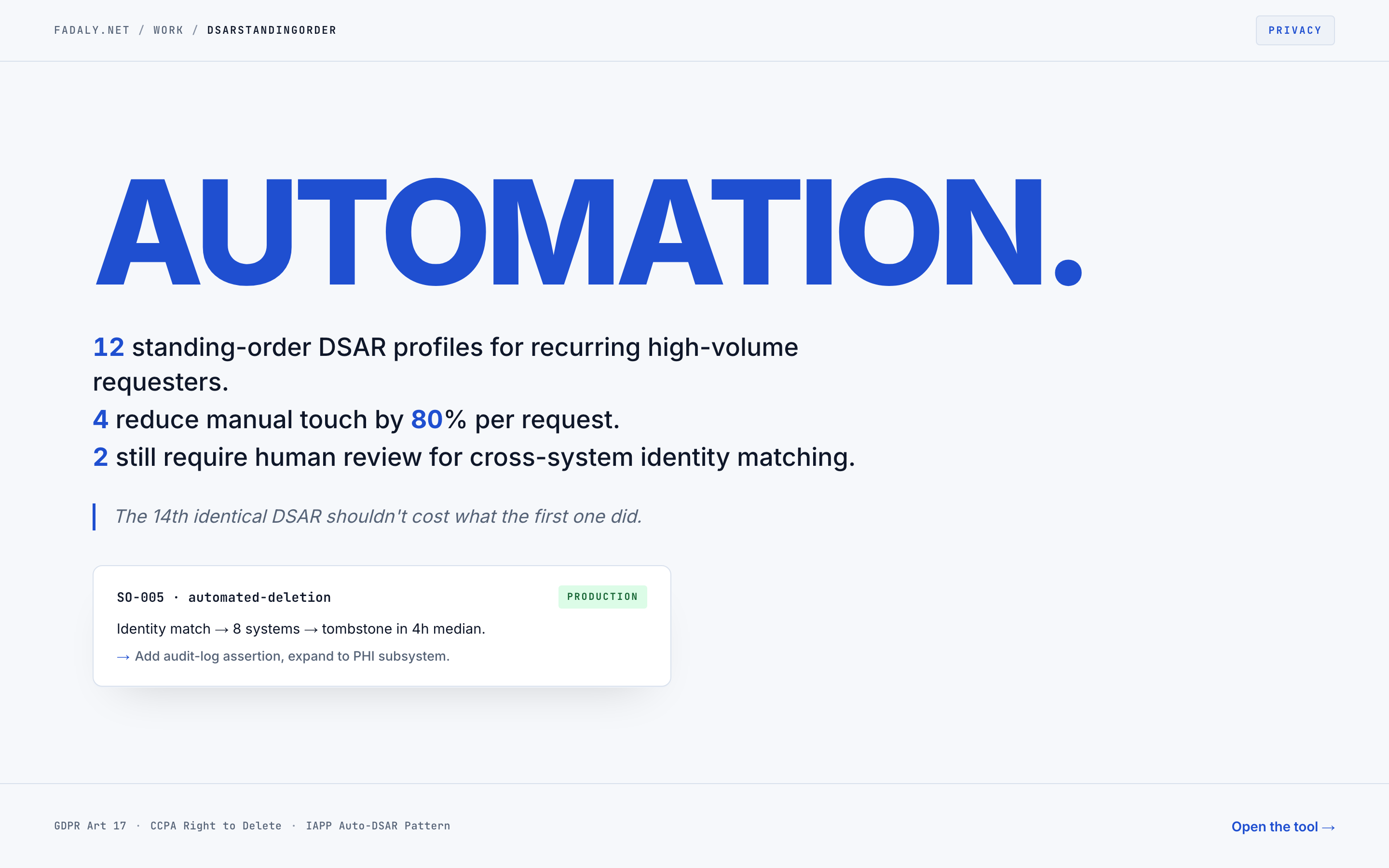DSARStandingOrder — Auto-Renewing DSAR Erasure Orders thumbnail