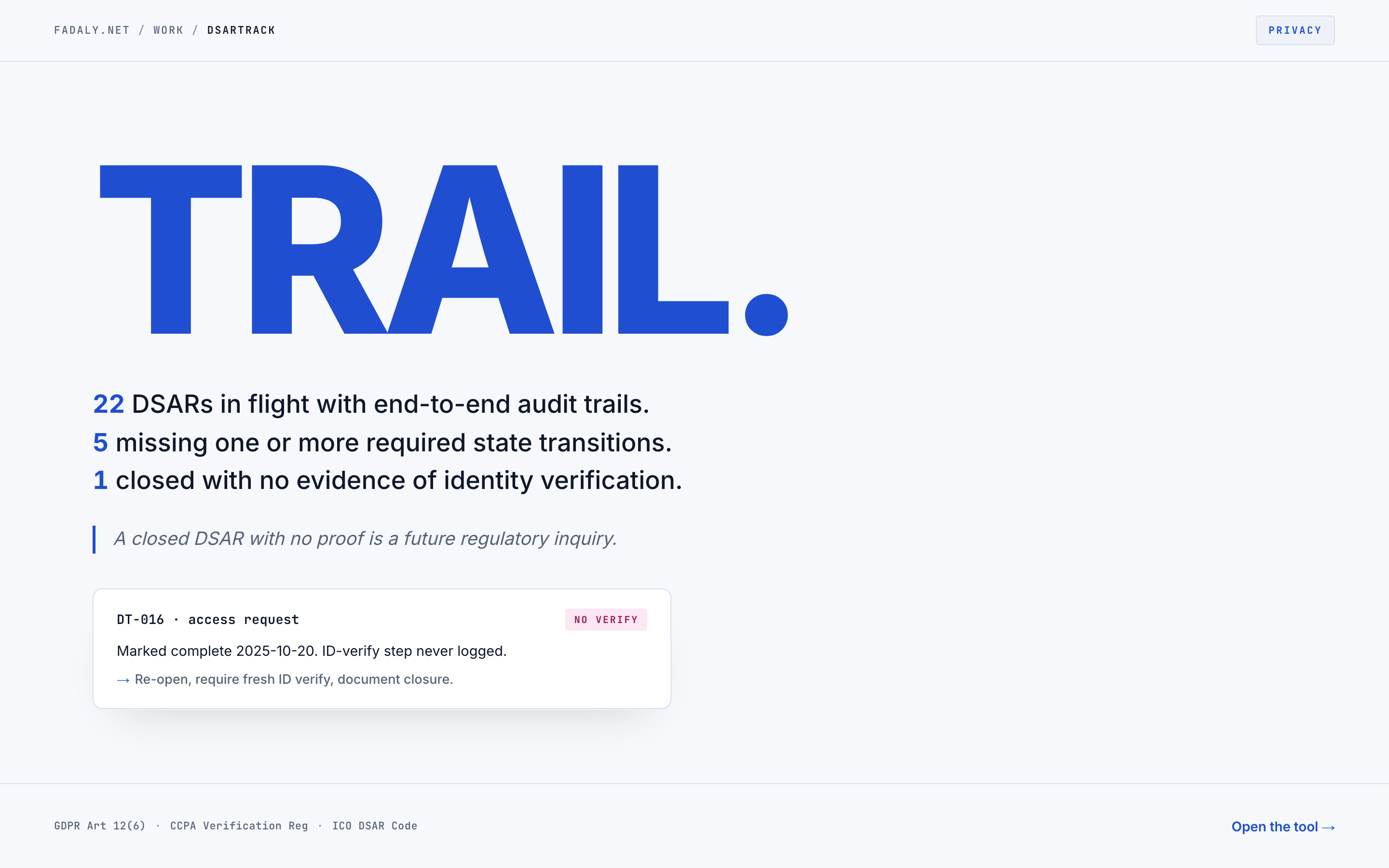 DsarTrack — Privacy Rights Request Tracker thumbnail