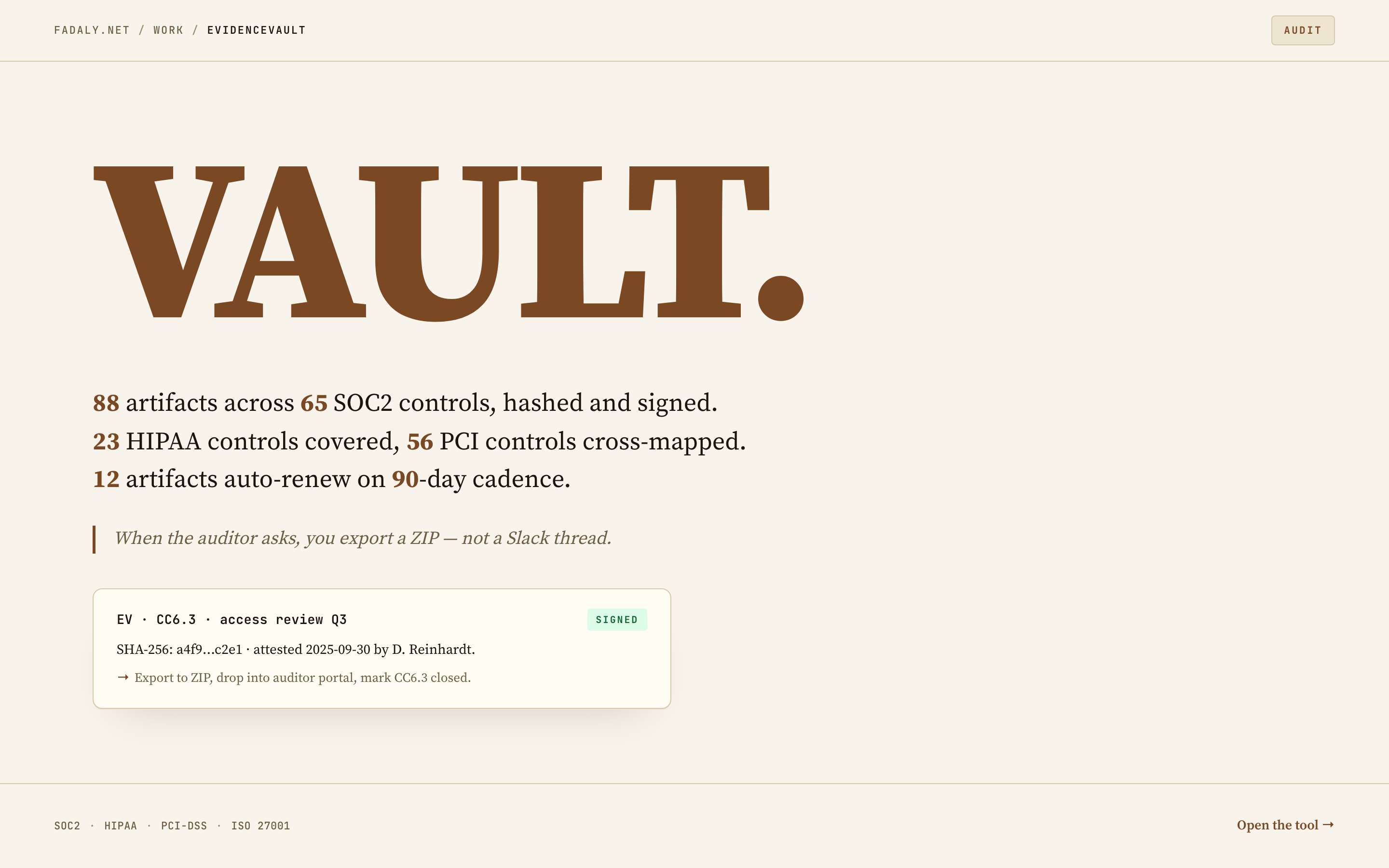 EvidenceVault — Audit Evidence Packet Builder thumbnail