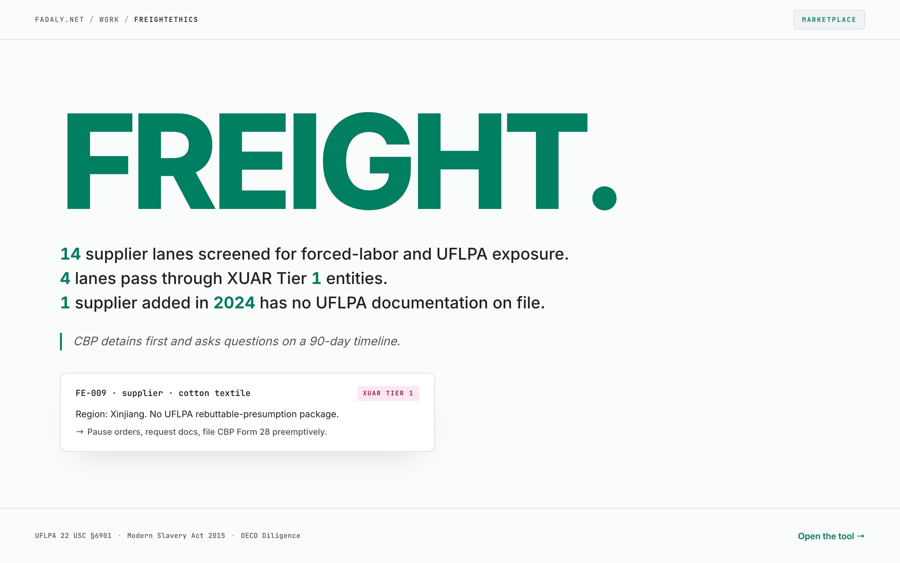 FreightEthics — UFLPA + Modern Slavery Supply-Chain Register thumbnail