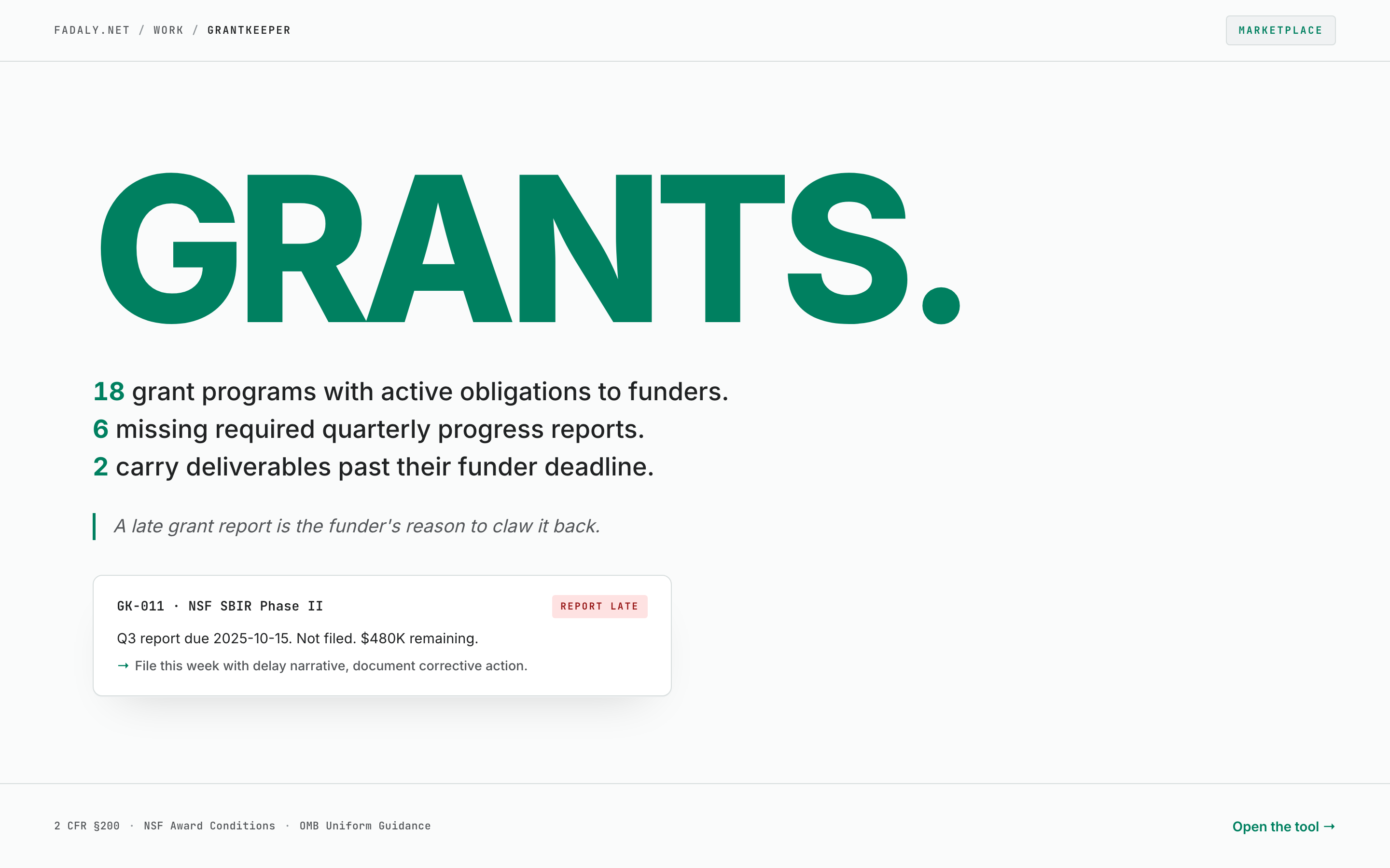 GrantKeeper — Federal Research Grant Compliance thumbnail