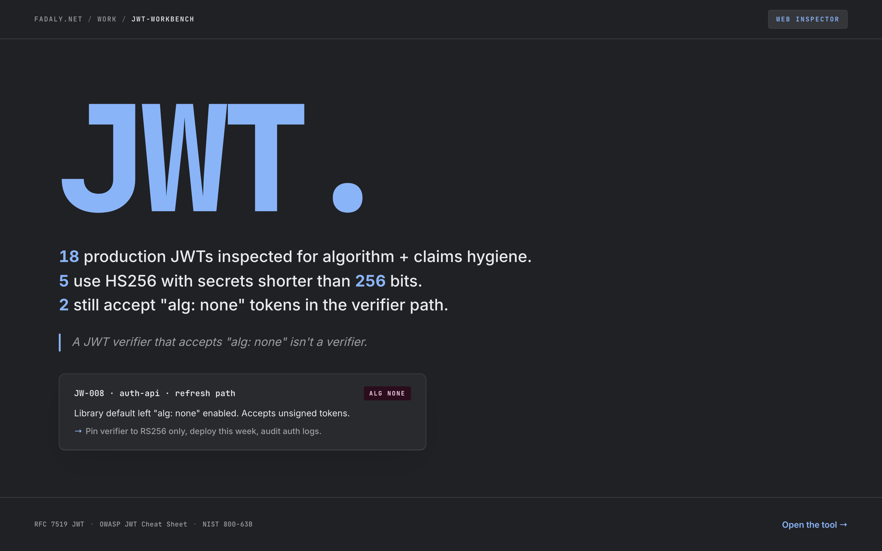 JWT Workbench — Offline JWT Security Inspector thumbnail