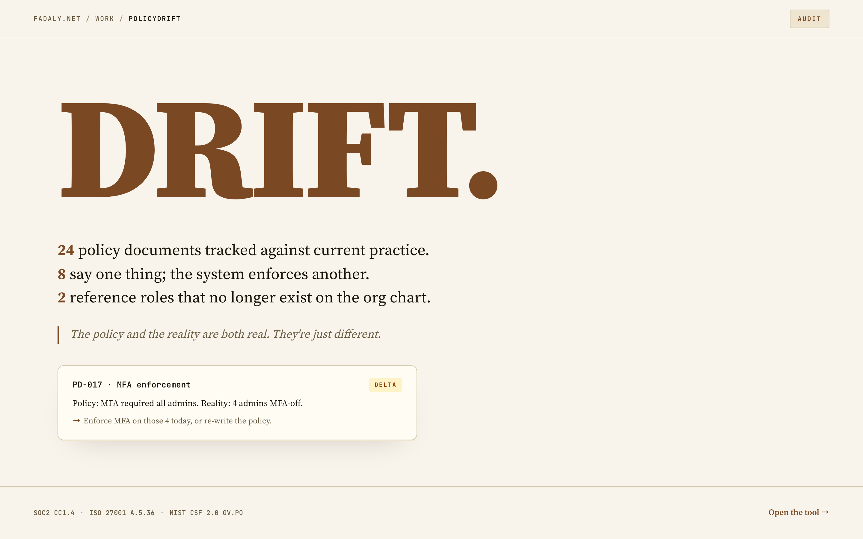 PolicyDrift — Written-Policy vs Actual-Config Drift Detection thumbnail