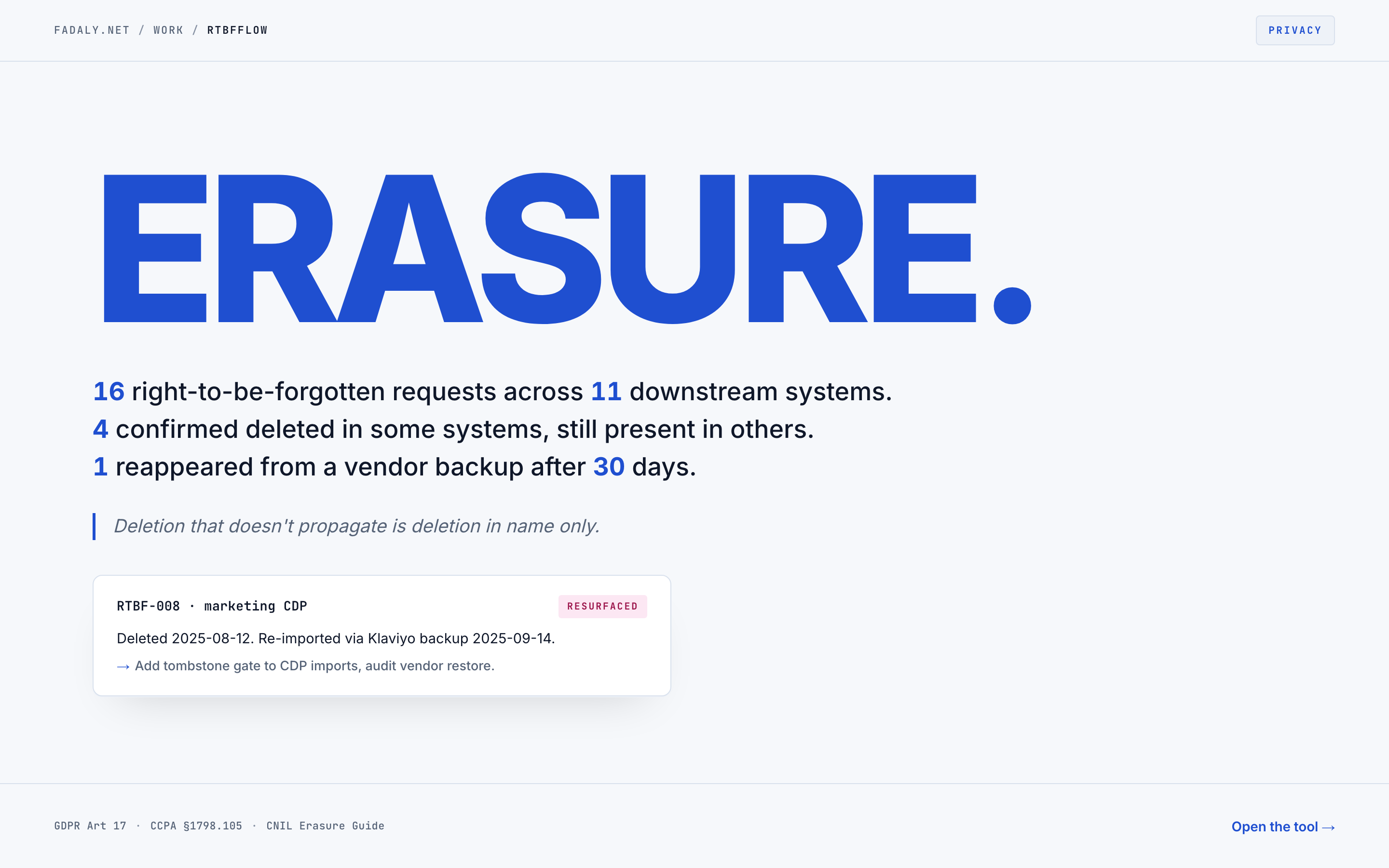 RtbfFlow — GDPR Art 17 Erasure Fan-Out thumbnail