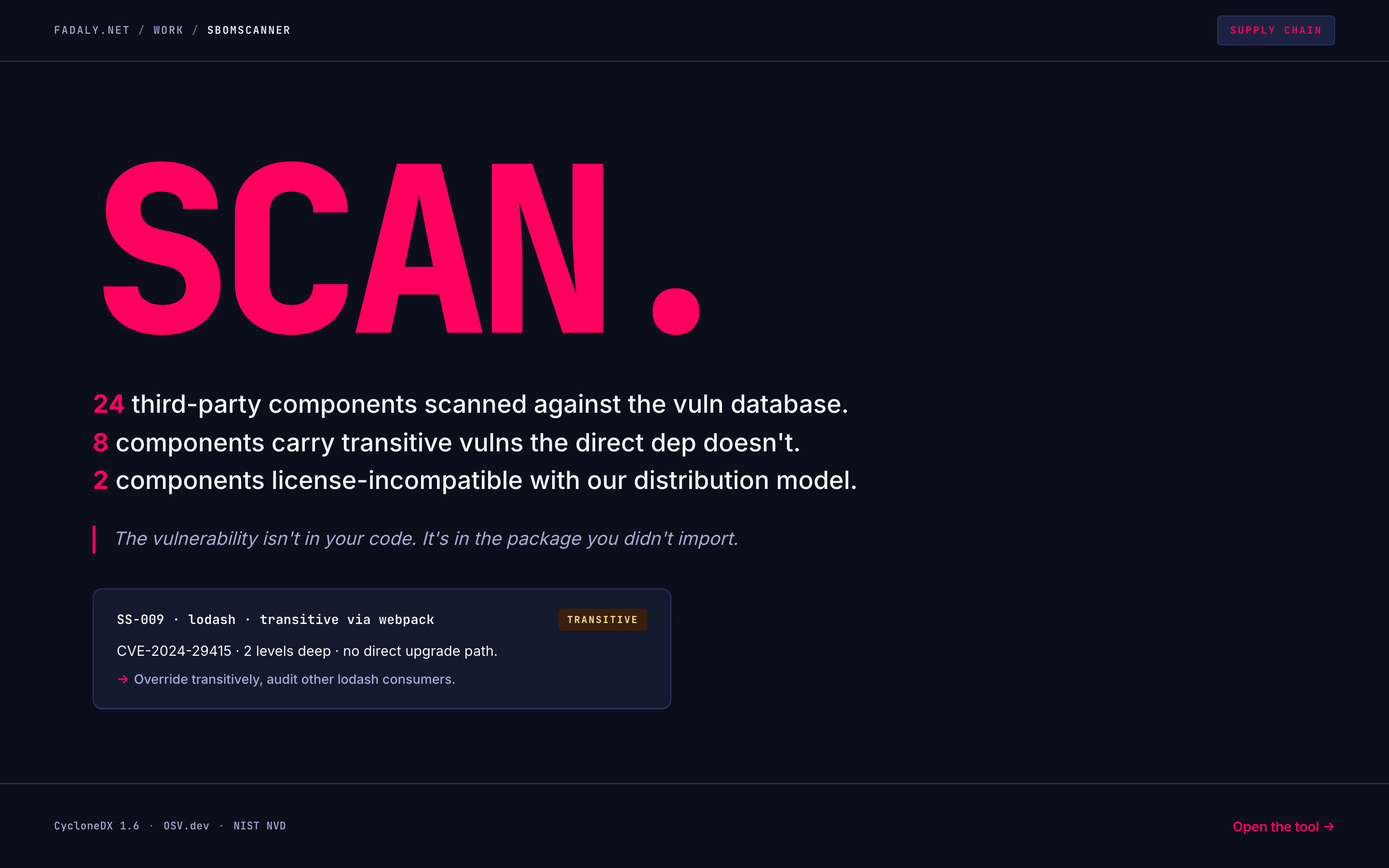 SbomScanner — SBOM Vulnerability + License Scan thumbnail