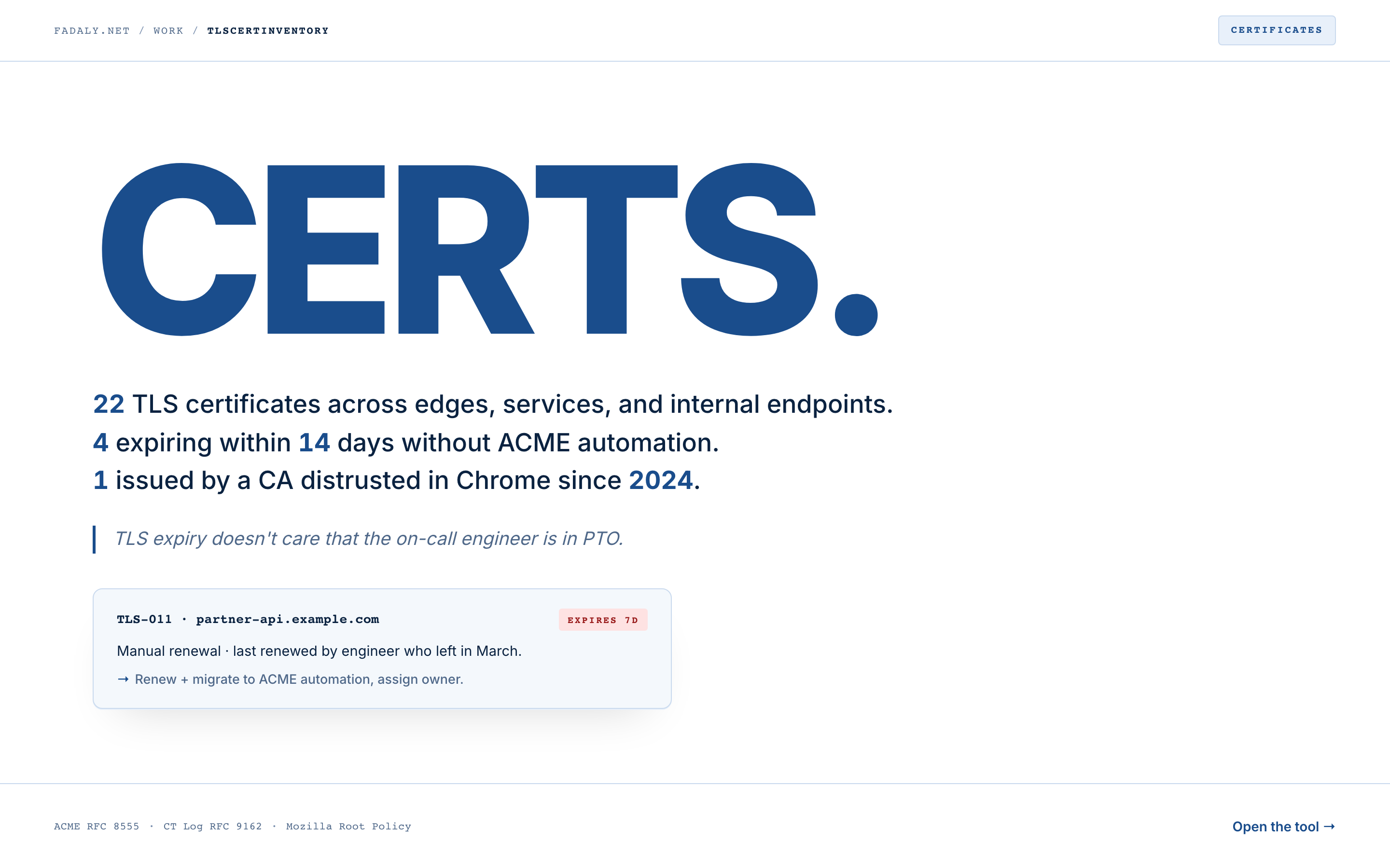 TLSCertInventory — TLS Certificate Fleet Inventory thumbnail